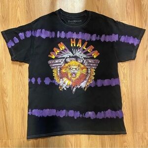 VAN Halen 1982 Live Tour Reprint Tie Dye Lion Oversized Tee Unisex